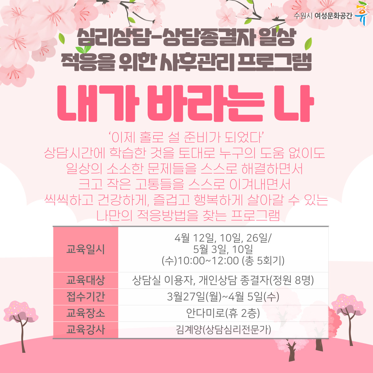 상담종결자 일상적응을 위한 사후관리 프로그램